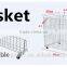 Nice chrome plated metal wire basket & shopping basket for supermarket