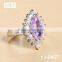 Jingli Jewelry Purple Single Stone Silver Ring For Women (YJ-407)