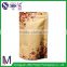 Kraft paper standup food bag with zipper and window for snack food