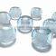 AAA Quality Aquamarine Color Quartz Faceted Handmade Big Hole Round Ball Beads