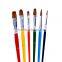 6 pcs colorful handle assorted artist brushes watercolor paint brush set nylon brush professional art supplier in china