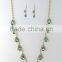 Female red teardrop shape gems necklace set