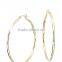 Large Hoop Earring plated by 14K Yellow Gold, vacuum ion plating earrings