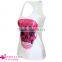 Cheap Pinky Skull Printed Summer white Tank Top BX123 tank top women