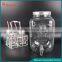 Water Dispenser With Lid And Faucet Drinking Glass Mason Jar With Handles Straw And Basket Set