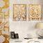 Framed Handmade Carve Pattens With Gold Leaf MDF Wall Art