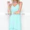 Clothes Women Dresses 100% POLYESTER SOLID WOVEN TIERED HEM SLIP Sexy Tropical Dresses