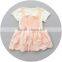 Wholesale price baby clothes 0-24 month lace flower frocks and t-shirt 2 piece