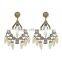 Vintage alloy plated with rhinestone gems statement earrings for women