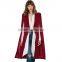 HAODUOYI Women Longline Buttonless Open Stitch Cloak Trench Blazer Poncho Coat