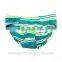 2015 Fashion Green Linear Style for 100% Cotton Boy Briefs