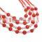 Natural Coral Necklace With Freshwater Pearl Brass Chain
