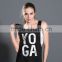 New Women Punning Breathable Sport Yoga Shirt Letters Printed Vest