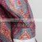 2015 new fashion style ladies print chiffon dress with button plachet