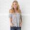 Elastic Strapless Neckline Print Off Shoulder Top for Women