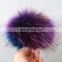 Large hand made raccoon fur ball bobble for shoes/garment/car keychains