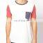 contrast color o neck custom pocket tshirt pattern
