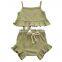 Toddler Vest Top Shorts Little Girl Outfit sets Ribbed Two Piece Set