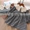 Girls' lotus leaf collar plaid plus velvet dress 2020 winter new baby thick skirt