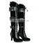 New Stylish Women heels Shoes Thigh High Boots Female Big Size 34-47 Stretch Faux Slim High Boots Over The Knee Boots