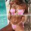 2019 Summer New Scrunch Bikini Seamless Finish Swimsuits Fancy Sexy Pleated Bikini 2pcs Set