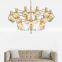Modern glass Globe gold plated metal Chandelier Pendant Light