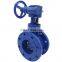 Bundor 14 worm hand wheel operated wafer butterfly valve one stem with pin wafer butterfly valve