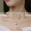Women Accessories Circle Pearl Charm Pendant Simple Box Chain 925 Silver Necklace