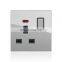 86 type 16A UK Standard Wall socket With switch Gray Tempered glass Panel 250V Button Switch Panel Support Customization