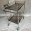 Clinic 201 Stainless Steel 2 Shelf Instrument Trolley for Hospital Use