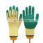 10G Poly-cottton Liner Crinkle Latex Coated Abrasion Resistant Safety Work Gloves Non-slip Textured Rubber Gloves