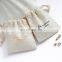 PandaSew Custom Logo Bling Bling Muslin Drawstring Bag Luxury Gift Beige Cotton Packaging Jewelry Pouch