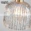 HUAYI Modern Style Copper Crustal E14 Chandelier Kitchen Dinoing Room Nordic Hanging Pendant Light