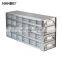 Upright medical refrigerator freezer rack for 2 inch cryoboxes
