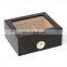 Glass top wooden cigar humidor box desktop cigar box