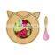 Heart Shaped Bamboo Plates Baby Toddler Suction Plate Bowl For Weaning Babies