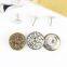 Embossed logo Brass material Jeans Jacket logo Custom Metal Buttons for Denim Jeans