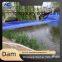 A cofferdam is a temporary structure that cleanly blocks flowing water, providing a safe, dry, and clean working environment.