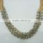 FASHION MULTI ROW BEADED CHAIN NECKLACE EARRING SET