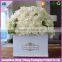 Fresh flower packaging custom luxury white cardboard square rose hat box,flower hat box