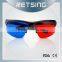 Beautiful designer plastic vision Red Blue 3d plastic glasses for cinema and tv-KX30