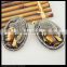 LFD-0090P ~ Wholesale Brown Ox Bone Buddha Head Oval Pendant Crystal Rhinestone Paved Charms Pendants Jewelry Finding