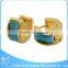 ZS13052 wholesale stainless steel hoop earrings fashion single stone latest gold earrings