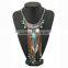 New Retro Fashion Wild Long Section Of Gemstone Leaves Tassel Necklace