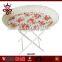 Picture Printing Decal Side Tables Folding Oval Metal TV Tray Table