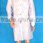 Disposable Non woven white/red /blue SMS/PP Lab Coat/visitor with elastic cuff &4 studs single collar