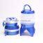 Colorful portable plastic collapsible beverage dispenser with base