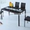 2015 black hot sell square glass dining table