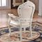 upscale leather solid wood chairs Italian style carved white wedding chairs