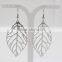 Best Selling Silver Spring Autumn Fashion Jewelry 316l Stainless Steel Leaf Earrings